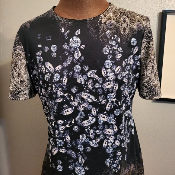 Kevan Hall Diamond and Lace Print Dress - Picture 3 of 16